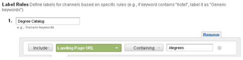 creating a channel grouping in GA's MCFs